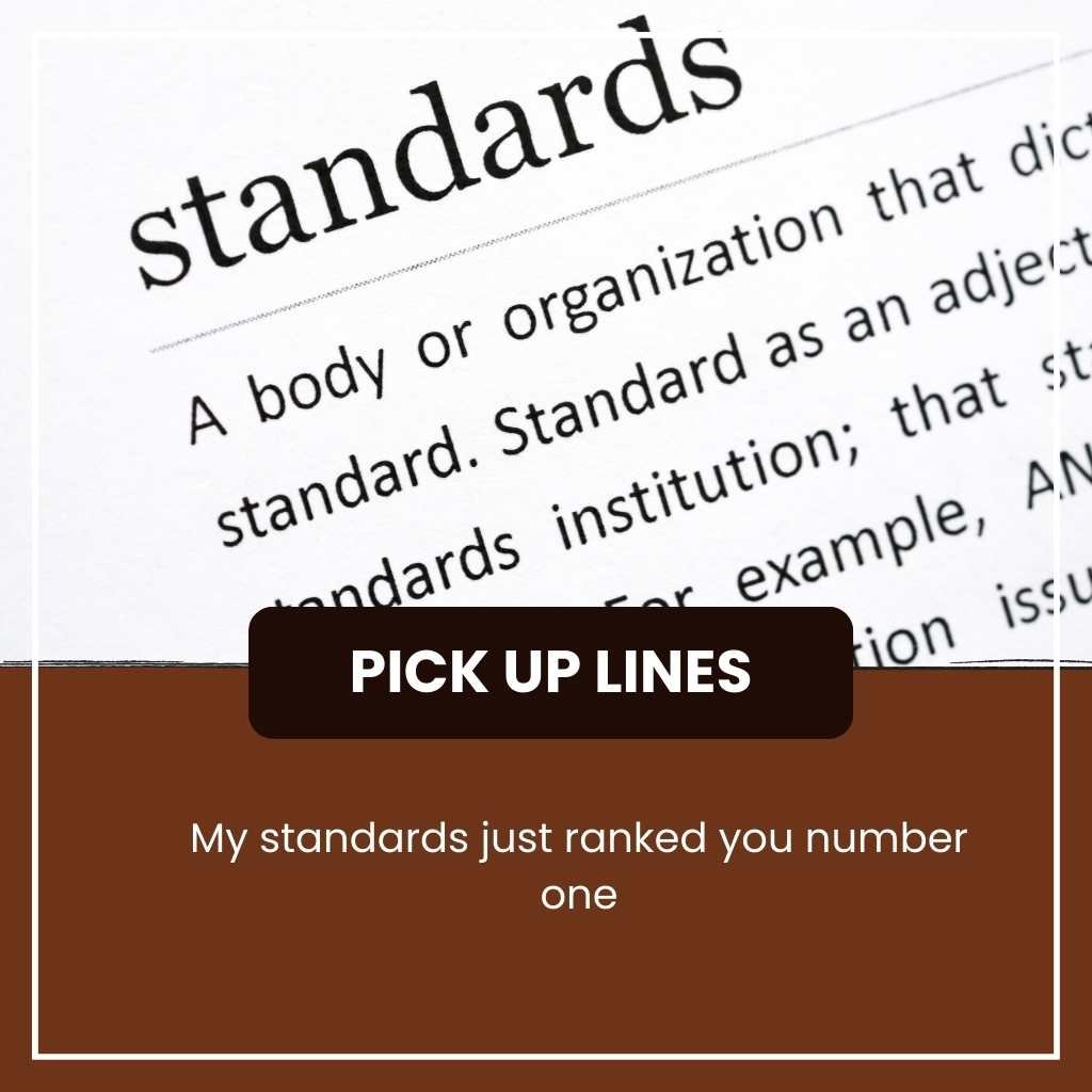 Standards Pick Up Lines