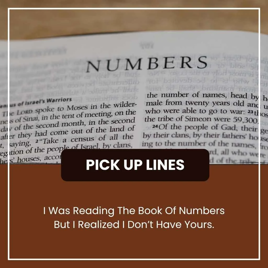 Christian Pick Up Lines Book Of Numbers