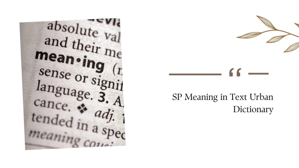 SP Meaning in Text Urban Dictionary